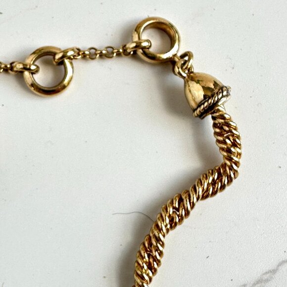 Vintage Monet Twisted Rope Gold-Tone Chain Necklace with Secure Clasp & Hallmark - Picture 4 of 7
